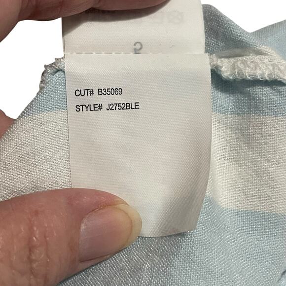 Billabong Womens Shorts Size 26 Striped Blue White Exposed Button Fly High Rise - Picture 4 of 10